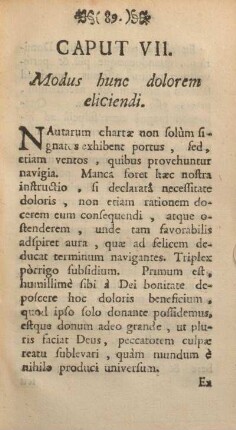 Caput VII. Modus hunc dolorem eliciendi.