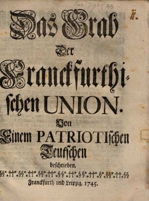 Das Grab der Frankfurter Union