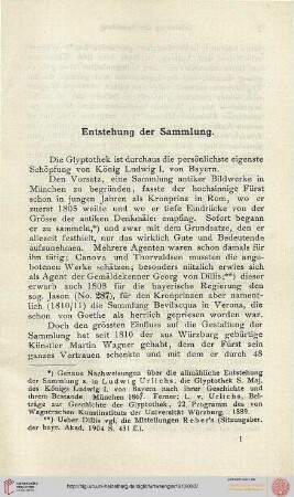 Entstehung der Sammlung