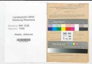 Entnazifizierung Johanna Abeler , geb. 06.07.1913 (Geschaeftsfuehrerin)