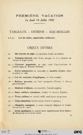 Tableaux - Dessins - Aquarelles (Nr. 1-20)