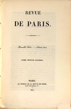 La Revue de Paris. 36. 1841