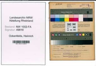 Entnazifizierung Heinrich Ockenfelds, geb. 26.12.1900 (Gaertner)