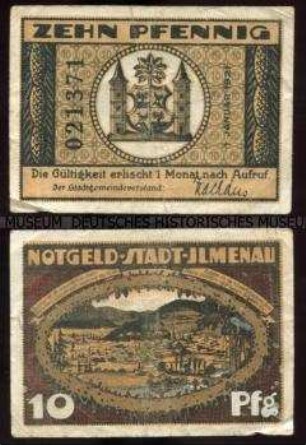 Ilmenau, Notgeld 10 Pfennig (Serienschein)