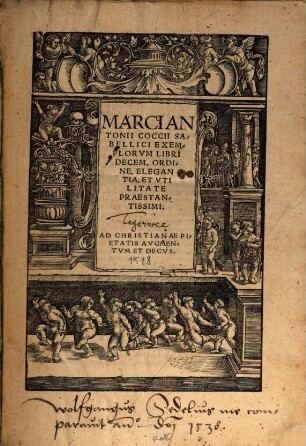 Marci Antonii Coccii Sabellici Exemplorvm Libri Decem : Ordine, Elegantia Et Vtilitate Praestantissimi