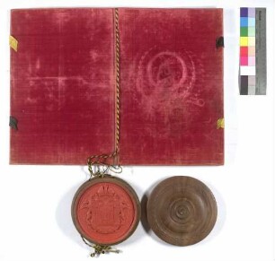 Bestätigungsurkunde Kaiser Joseph II. über den Vertrag des Stifts Ellwangen mit der Reichsritterschaft in Schwaben, Orts am Kocher, puncto juris colletandi zu Heuchlingen