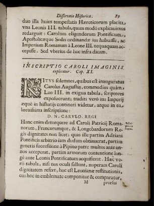 Inscriptio Caroli Imaginis explicatur. Cap. XI.