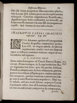 Inscriptio Caroli Imaginis explicatur. Cap. XI.
