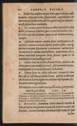 De animae rationalis ortu, essentia, perpetuitate & partibus. Cap. LX.