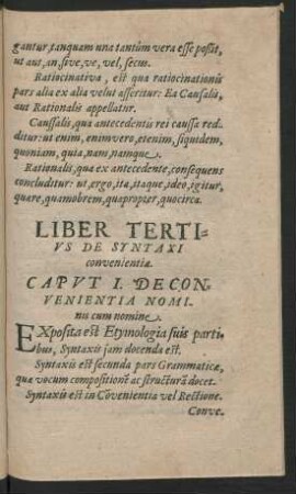 Caput I. De Convenientia Nominis cum nomine.