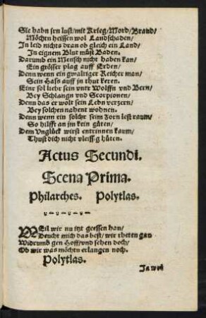 Actus Secundi ...