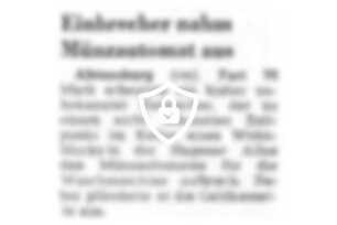 Einbrecher nahm Münzautomat aus