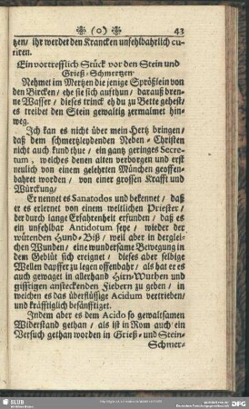 Ein vortrefflich Stück vor den Stein und Grieß-Schmerzen