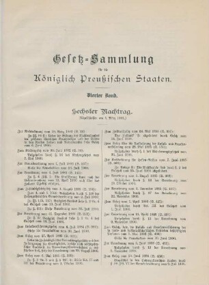 Sechster Nachtrag