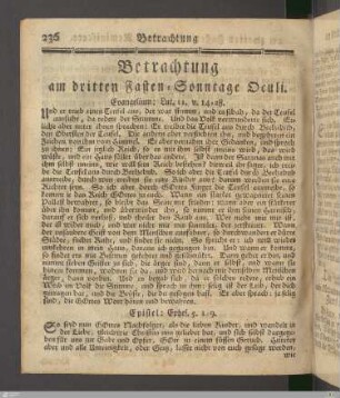Betrachtung am dritten Fasten-Sonntage Oculi.