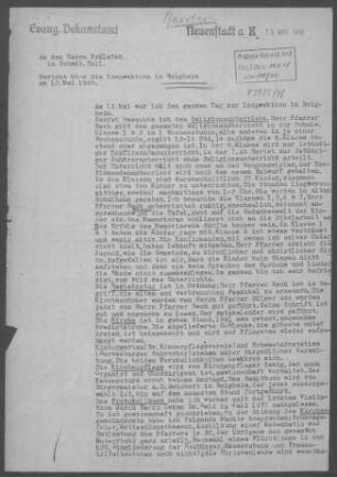 Roigheim: Inspektionsbericht 1948