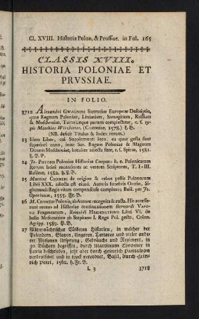 165-201, Classis XVIII: Historia Poloniae et Prussiae - Classis XXII: Historia Daniae
