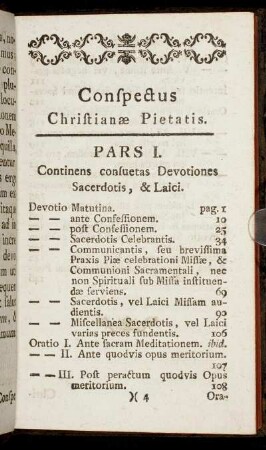 Conspectus Christianæ Pietatis.