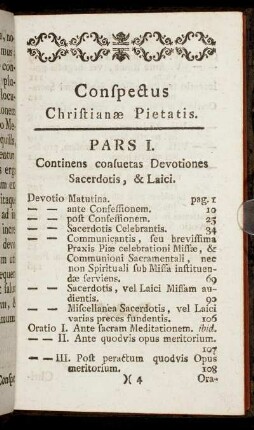 Conspectus Christianæ Pietatis.