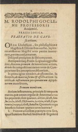 M. Rodolphi Gocleniii Professoris Academici. Praxis Logica.