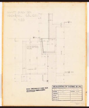 Reichsluftfahrtministerium, Berlin: Heizkanal Q2-3L: Schnitt 1:20