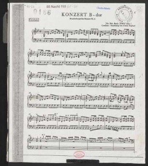 Konzert B-Dur : Brandenburgisches Konzert Nr.6 : (BWV 1051)