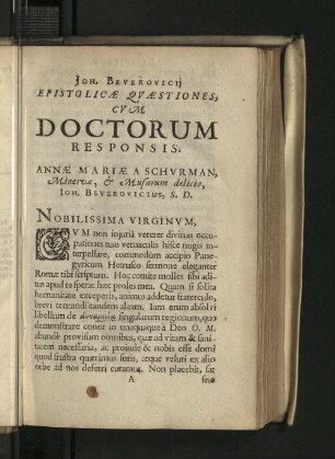 Joh. Beverovicii Epistolicæ Quæstiones cum doctorum responsis.