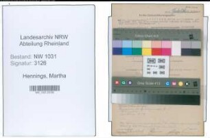 Entnazifizierung Martha Hennings , geb. 19.01.1889 ()