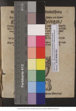 Augustus Buchners Glückwünschung An Den Durchlauchtigsten ... Herrn Johann Georgen/ Hertzogen zu Sachsen ... und Chur-Fürsten ... Als Ihre Churf. Durchl. den 5. Mertzens-Tag/ Ihr Grosses Stuffen-Jahr glücklich überlebet hatten Gehalten zu Wittenberg/ in der Schloß-Kirchen/ Im Jahr 1648. ; auß dem Lateinischen ins Deutsche durch einen andern übergesetzt