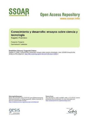 Conocimiento y desarrollo: ensayos sobre ciencia y tecnología