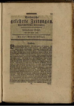 Achtzehntes Stück, den 5ten May 1792.