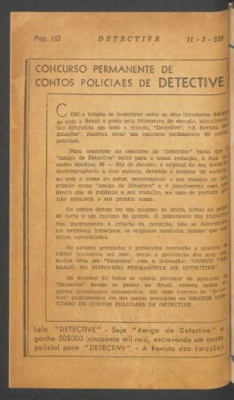Concurso permanente de contos policiaes de Detective