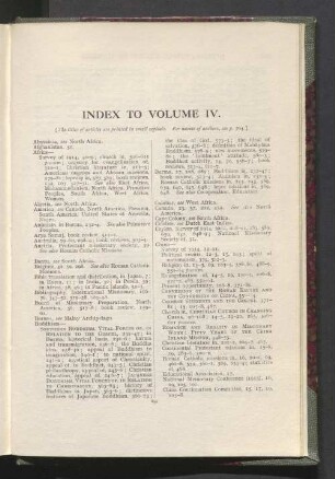 Index to volume IV