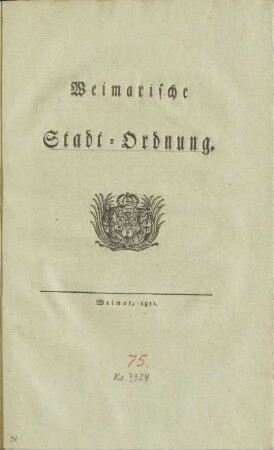 Weimarische Stadt-Ordnung