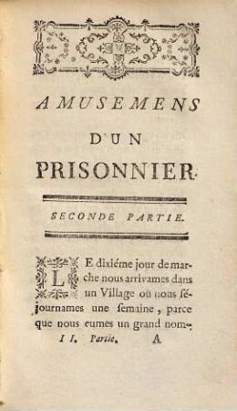 Amusemens D'Un Prisonnier, 2