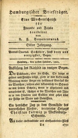 Sechster, sonst drey und vierzigster, Bogen