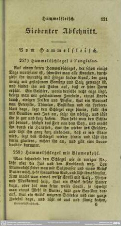 Siebenter Abschnitt. Vom Hammelfleisch
