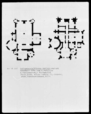 Schloss Falkenstein, Saalgeschoss (a) und Ergeschoss (b)