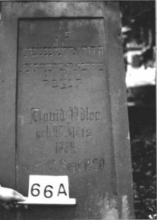 Grabstein 66 (Index: 100112775) Maße HxBxT: 150x75x37 cm: Grabstein 66A
