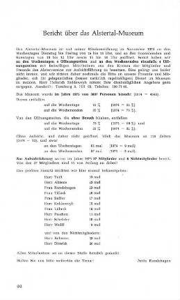 Bericht über das Alstertal-Museum