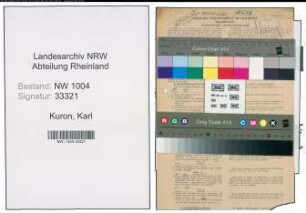 Entnazifizierung Karl Kuron , geb. 20.12.1891 (Monteur)
