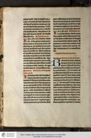 Benedictio trine unitati simplici...