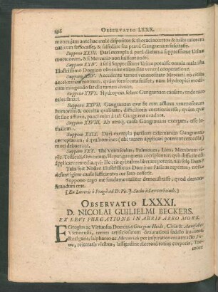 Observatio LXXXI. - C.
