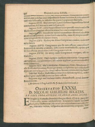 Observatio LXXXI. - C.
