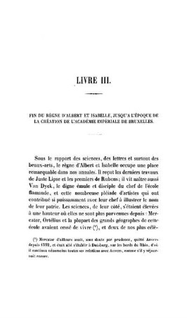Livre III. Fin du Régne D'Albert et Isabelle, Jusqua L'Èpoque de la Création de L'Académie Impériale de Bruxelles.