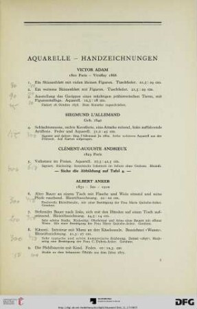 Aquarelle – Handzeichnungen (Nr. 1-130)