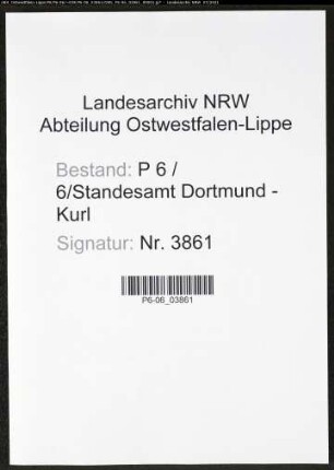 Heiratsregister Standesamt Dortmund-Kurl (XV)