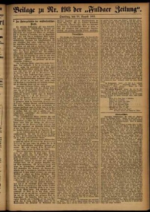 Zweite Ausgabe vom Sonntag, den 30. August 1891.