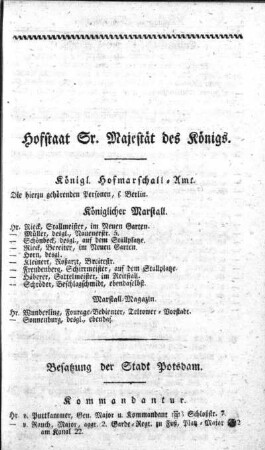 Hofstaat Sr. Majestät des Königs