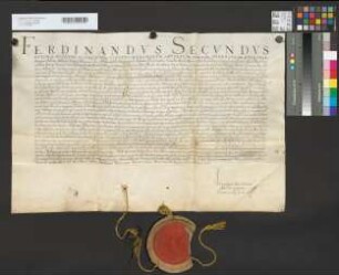 Kaiser Ferdinand nimmt die Abtei Corvey in seinen und des Reiches Schutz.